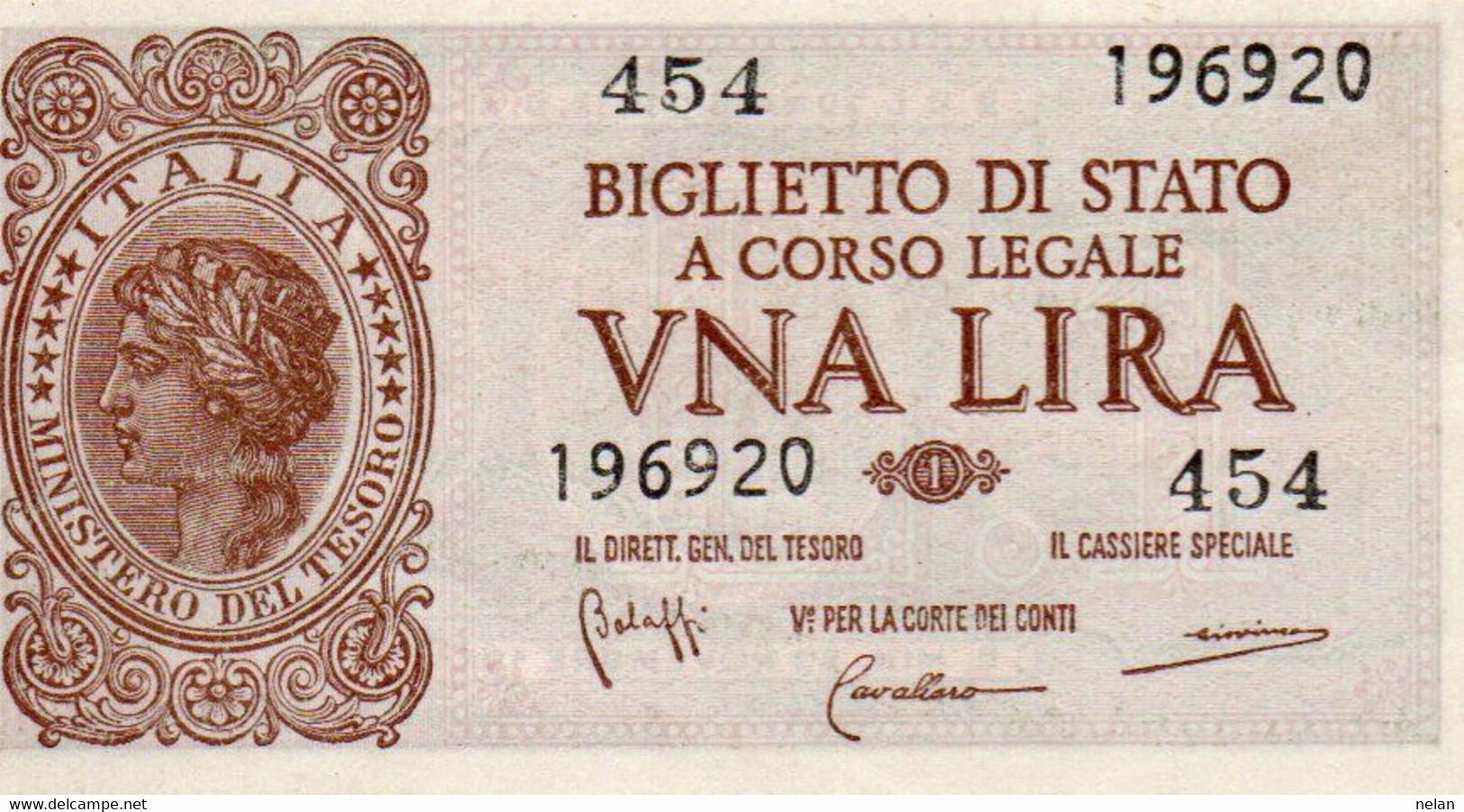 ITALIA 1 LIRA 1944 P-29b  AUNC - Italia – 1 Lira