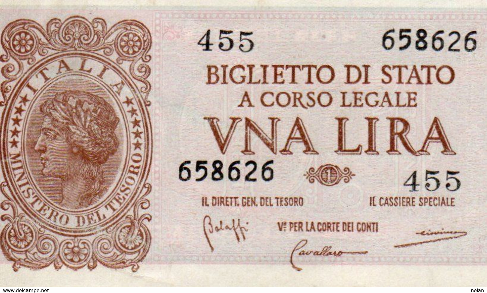 ITALIA 1 LIRA 1944 P-29b  UNC - Italia – 1 Lira