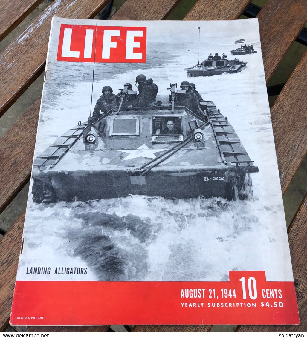 LIFE MAGAZINE 21 AOUT 1944 RUINES DE SAINT LO WW2 US AUGUST CHAR - English