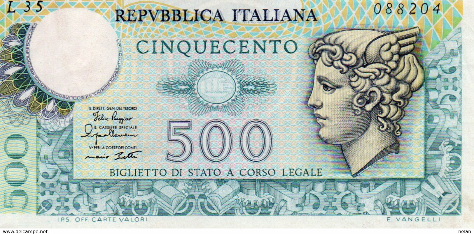 ITALIA 500 LIRE 1979 P-94a2  Xf+ - 500 Liras