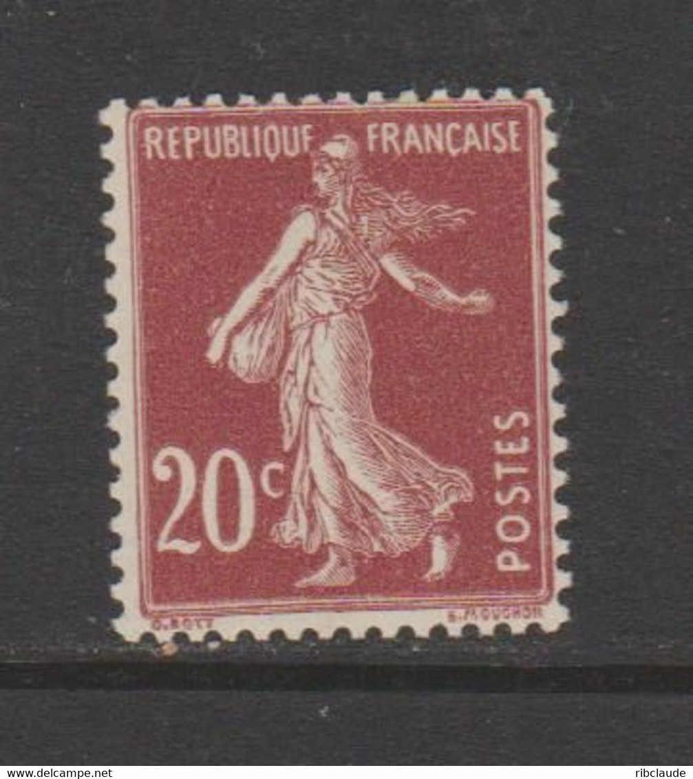 Semeuse Grasse  20c  Brun-rouge Type III - 1906-38 Säerin, Untergrund Glatt