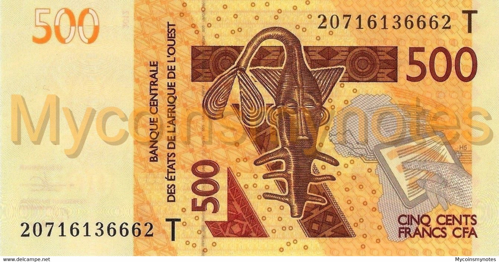 WEST AFRICAN STATES, TOGO, 500 F, 2020, Code T, Pick New, Not In Catalog, UNC - West African States
