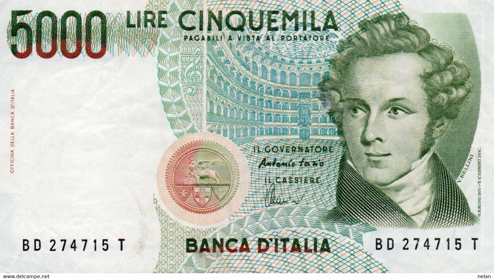 ITALIA 5000 LIRE 1985  P-111c  XF - 5000 Lire