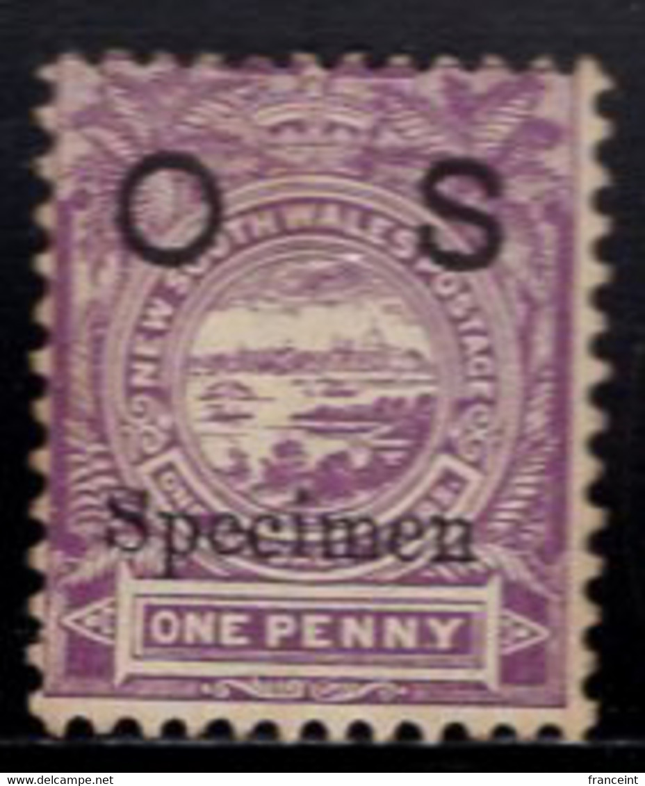 New South Wales (1888) 2p View Of Sydney Official Overprinted SPECIMEN. Scott No O24. - Ongebruikt