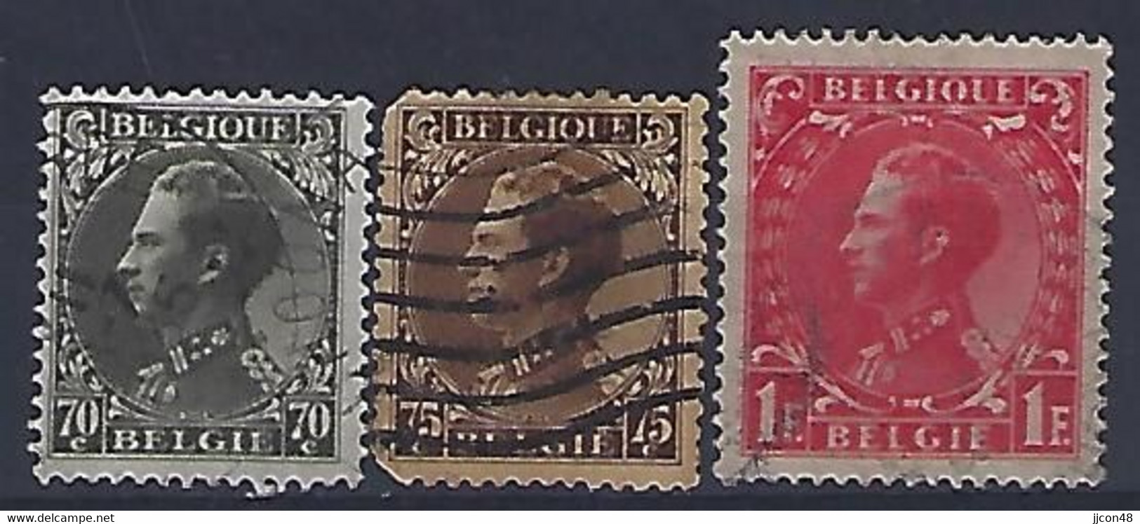 Belgium 1934-35  Leopold III  70c (o)  Mi.393-395 - 1934-1935 Léopold III