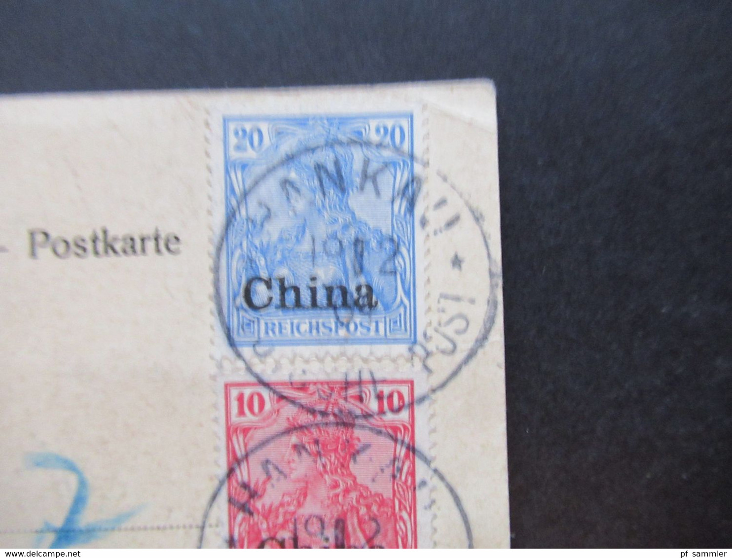 1904 Kolonie Deutsche Post in China AK Iltis Denkmal Shanghai Einschreiben Hankau (China) deutsche Post eingeschrieben