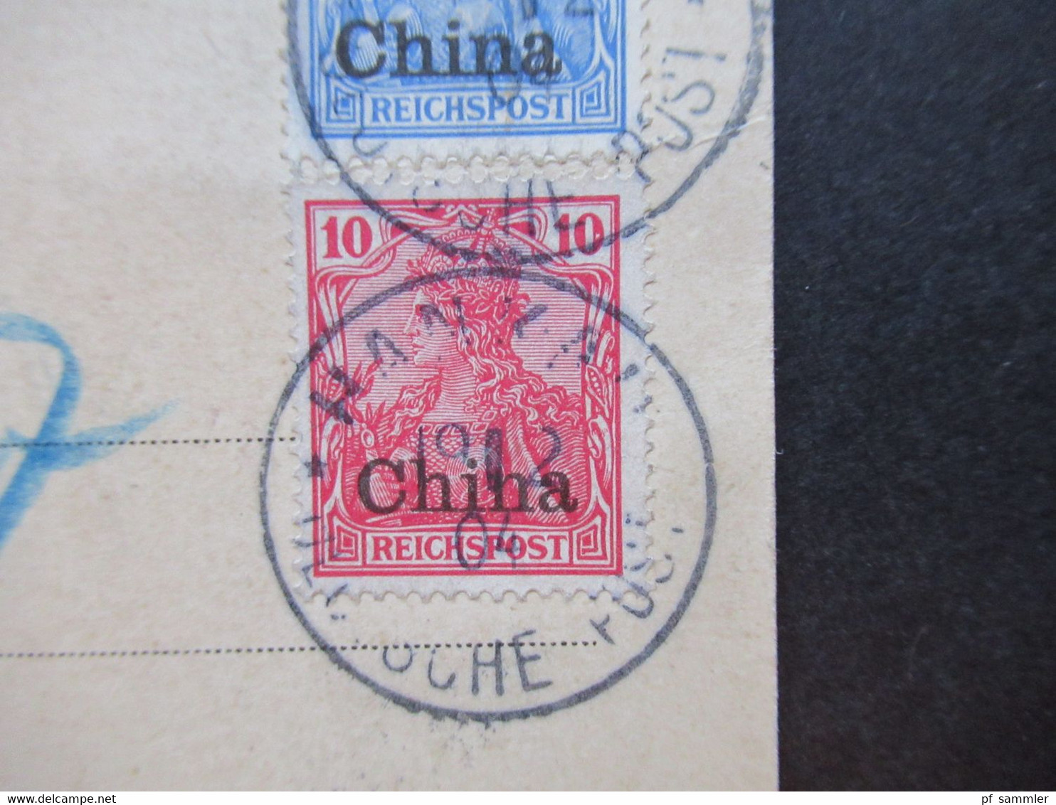 1904 Kolonie Deutsche Post in China AK Iltis Denkmal Shanghai Einschreiben Hankau (China) deutsche Post eingeschrieben