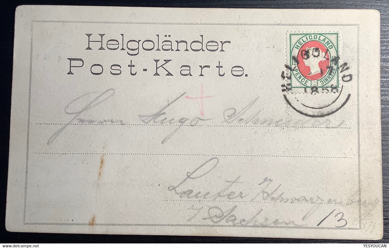 Helgoland 1888 ! SEHR FRÜHE ANSICHTSKARTE, Mi 14 Gebraucht (Heligoland Vorläufer Ak Postkarte Brief Cp Ppc - Héligoland