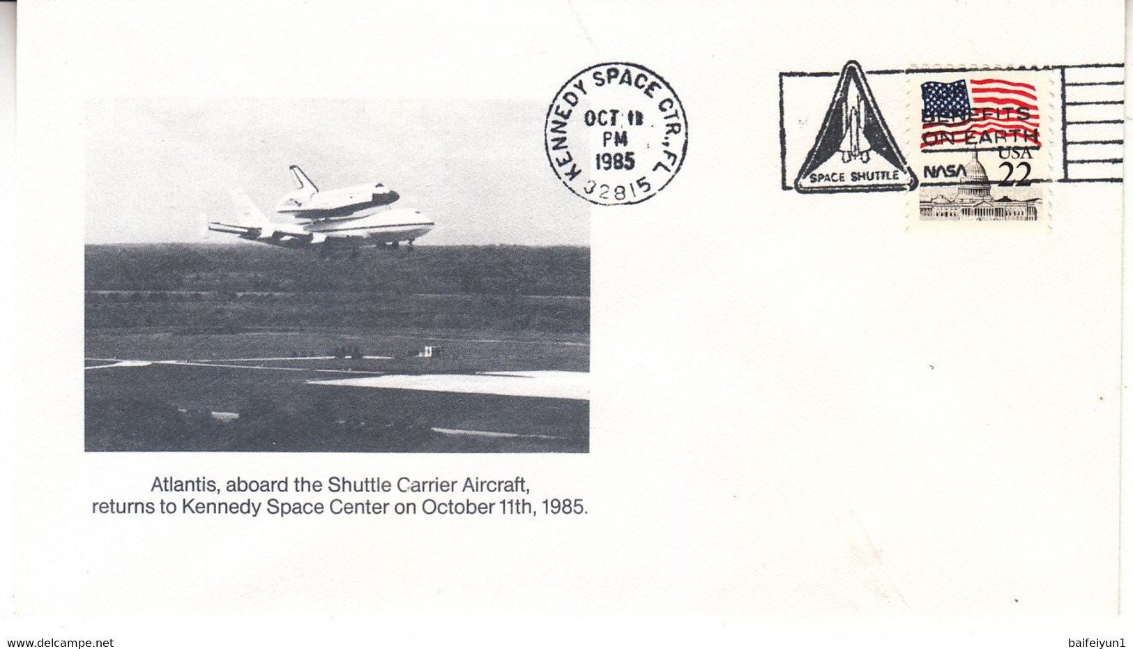 1985 USA  Space Shuttle Atlantis STS-51J Mission And Aborad The Shuttle Carrier Aircraft Commemorative Cover - Noord-Amerika
