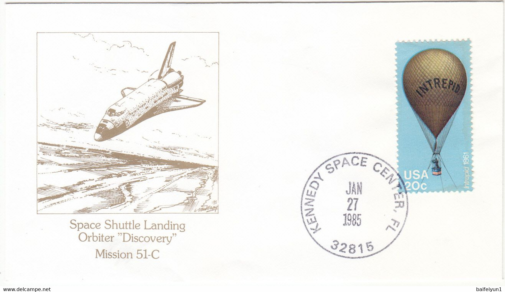 1985 USA  Space Shuttle Discovery STS-51C Mission And  Landing Commemorative Cover - Nordamerika