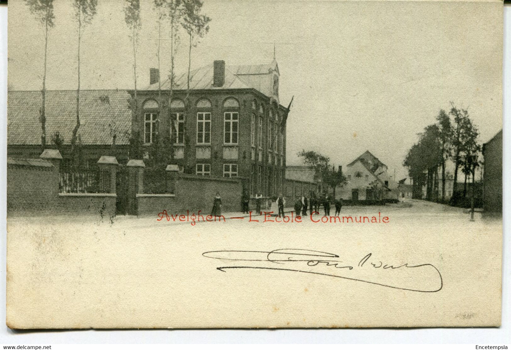 CPA - Carte Postale - Belgique - Avelghem - L'Ecole Communale - 1904 (AT16436) - Avelgem
