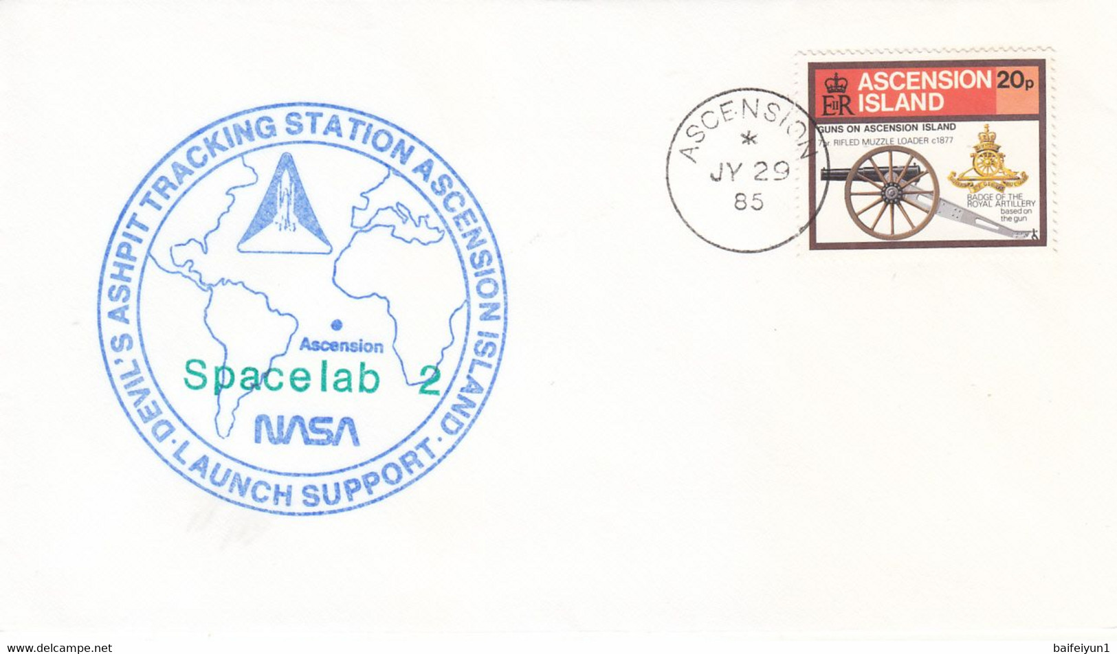 1985 USA  Space Shuttle Challenger STS-51F Mission And Devil's Tracking Station Commemorative Cover - América Del Norte