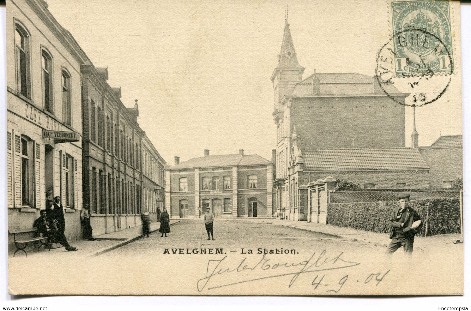 CPA - Carte Postale - Belgique - Avelghem - La Station - 1904 (AT16438) - Avelgem