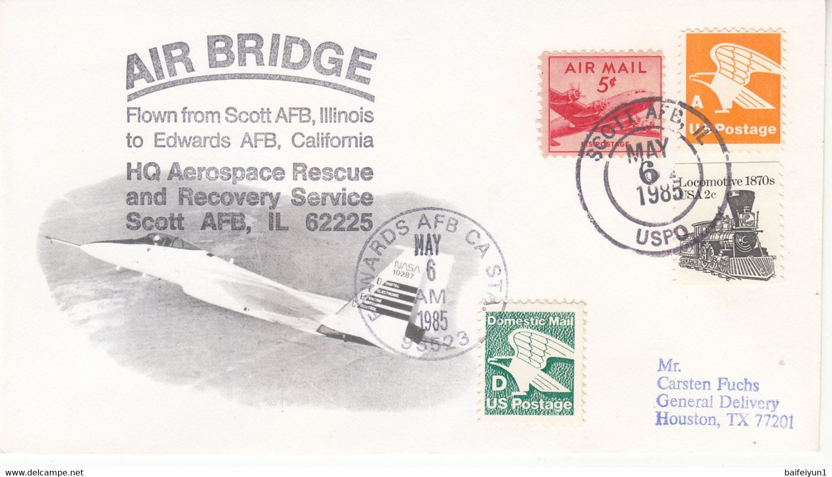 1985 USA  Space Shuttle Challenger STS-51B  Mission And Air Bridge  Commemorative Cover - Amérique Du Nord