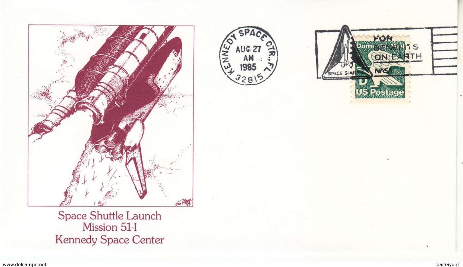 1985 USA  Space Shuttle DISCOVERY STS-51I Mission And Launch  Commemorative Cover - North  America