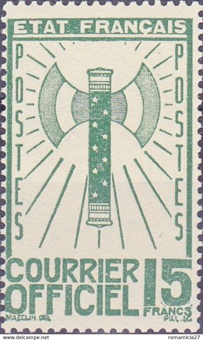 France Timbre Service 15F  N° 14 Année 1943 Neuf - Mint/Hinged