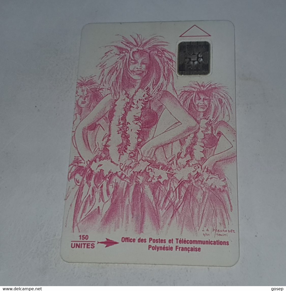 French Polynesia-(FP0009A)-vahine Purple-(2)-(36221)-(60units)-(tirage-30.000)-used Card+1card Prepiad Free - Polynésie Française