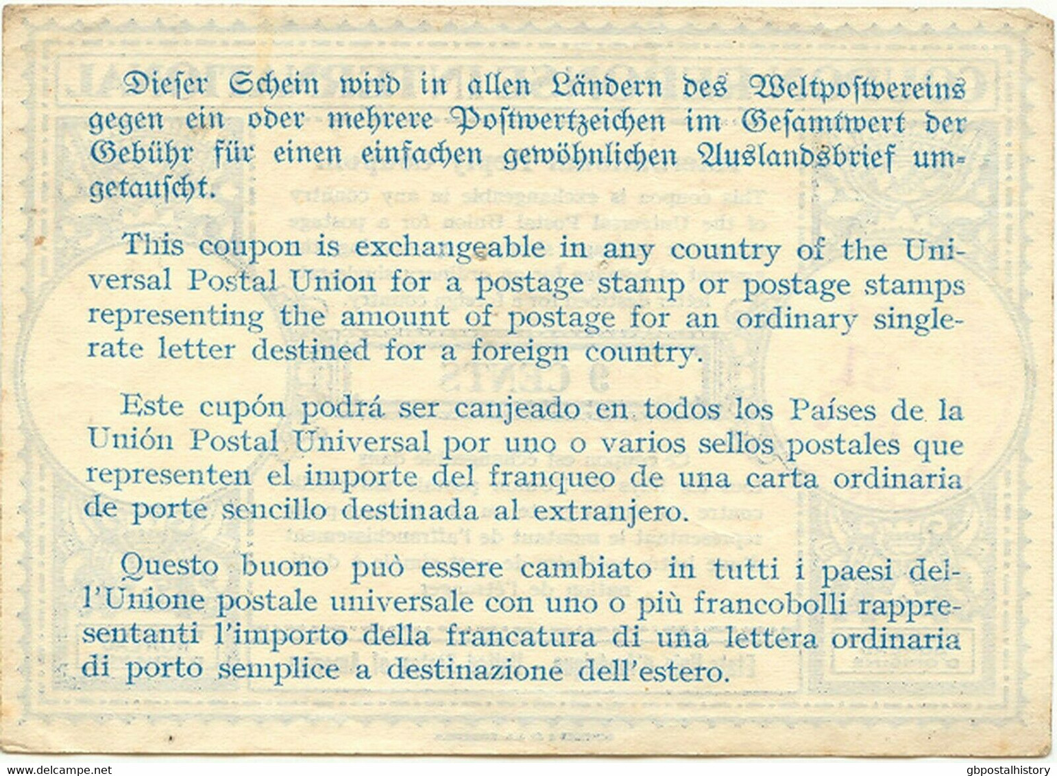 USA 1946 Internationale Antwortschein Zu 9 Cent Viol. K2 "CHICAGO / REGISTERED" - Other & Unclassified