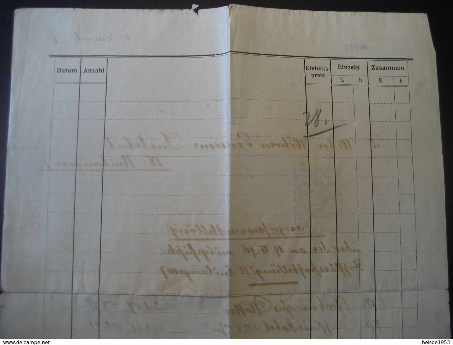 Österreich Steuermarke 1907- Materialrechnung Der Gemeinde Wien Vom Städt. Elektrizitätswerk - Fiscales