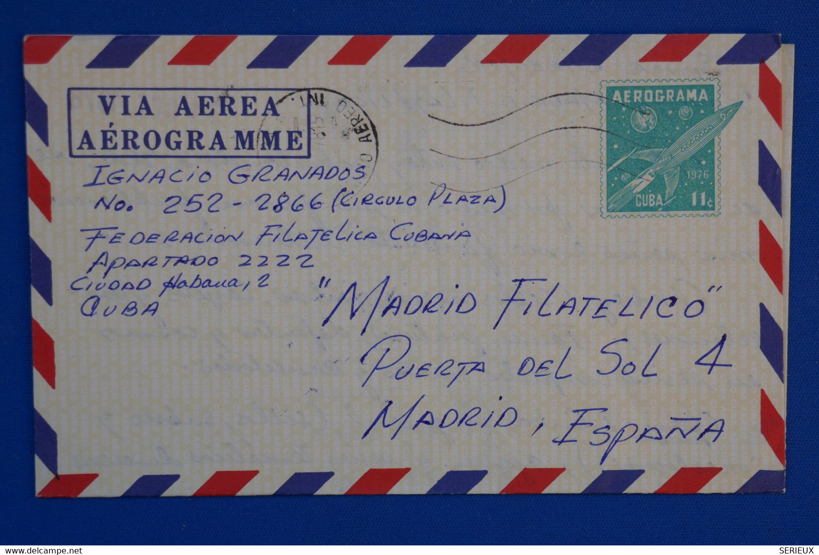 N26 CUBA BELLE LETTRE 1978 PAR AVION POUR MADRID ESPANA + AFFRANCHISSEMENT INTERESSANT - Luftpost