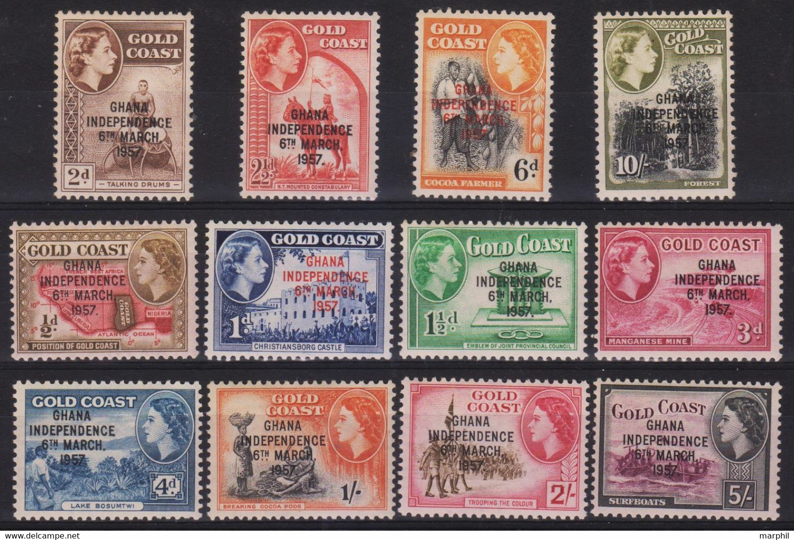 Ghana 1957 MiN°5/16 12v Cpl Set MNH/** Vedere Scansione - Ghana (1957-...)