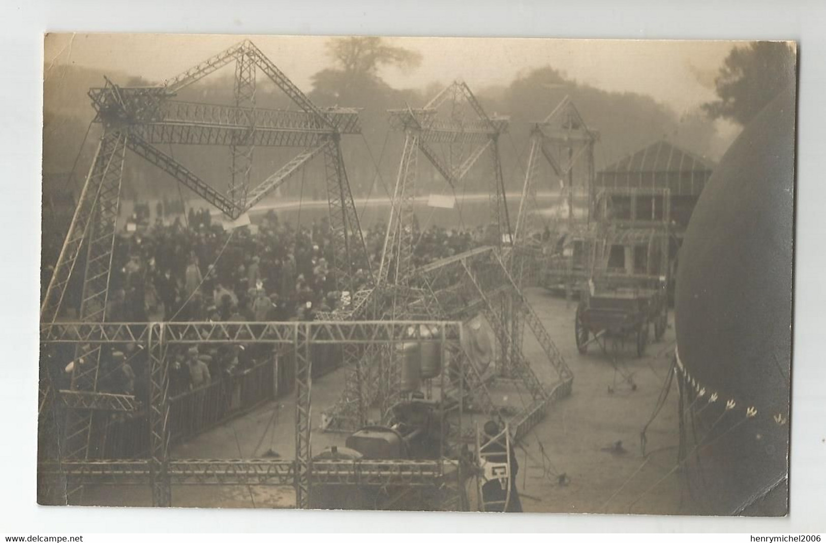 Carte Photo Départ Ballon Hangar Démontable Aérostation En Alsace 68 ? - Zu Identifizieren