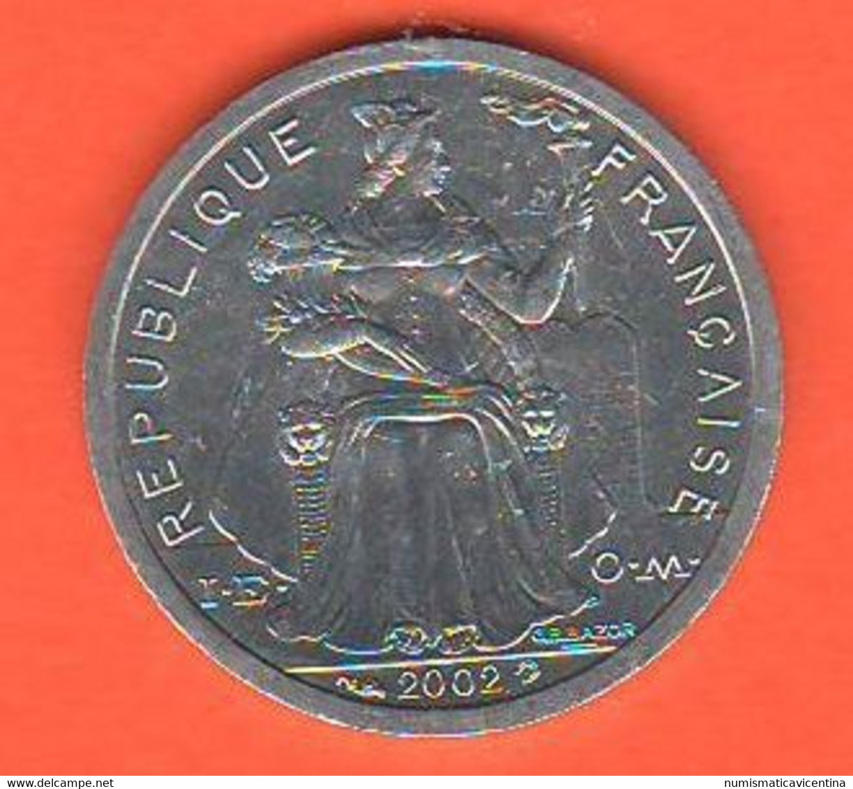 Nuova Caledonia 1 Franco One Franc 2002 New Caledonia Aluminum Coin - New Caledonia