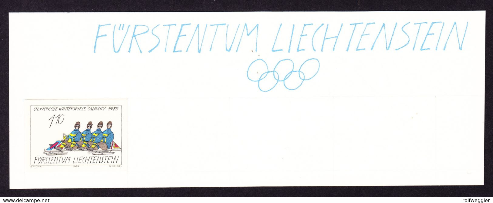 1987 Olympische Winterspiele Calgary. Komplete Ungezähnte Serie Auf Archiv-Karten. Unikat. Langlauf, - Proeven & Herdruk