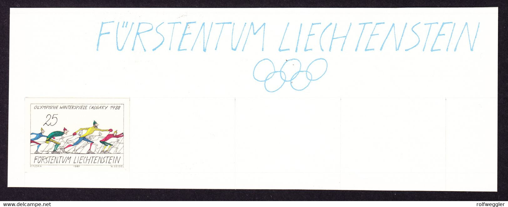 1987 Olympische Winterspiele Calgary. Komplete Ungezähnte Serie Auf Archiv-Karten. Unikat. Langlauf, - Essais & Réimpressions