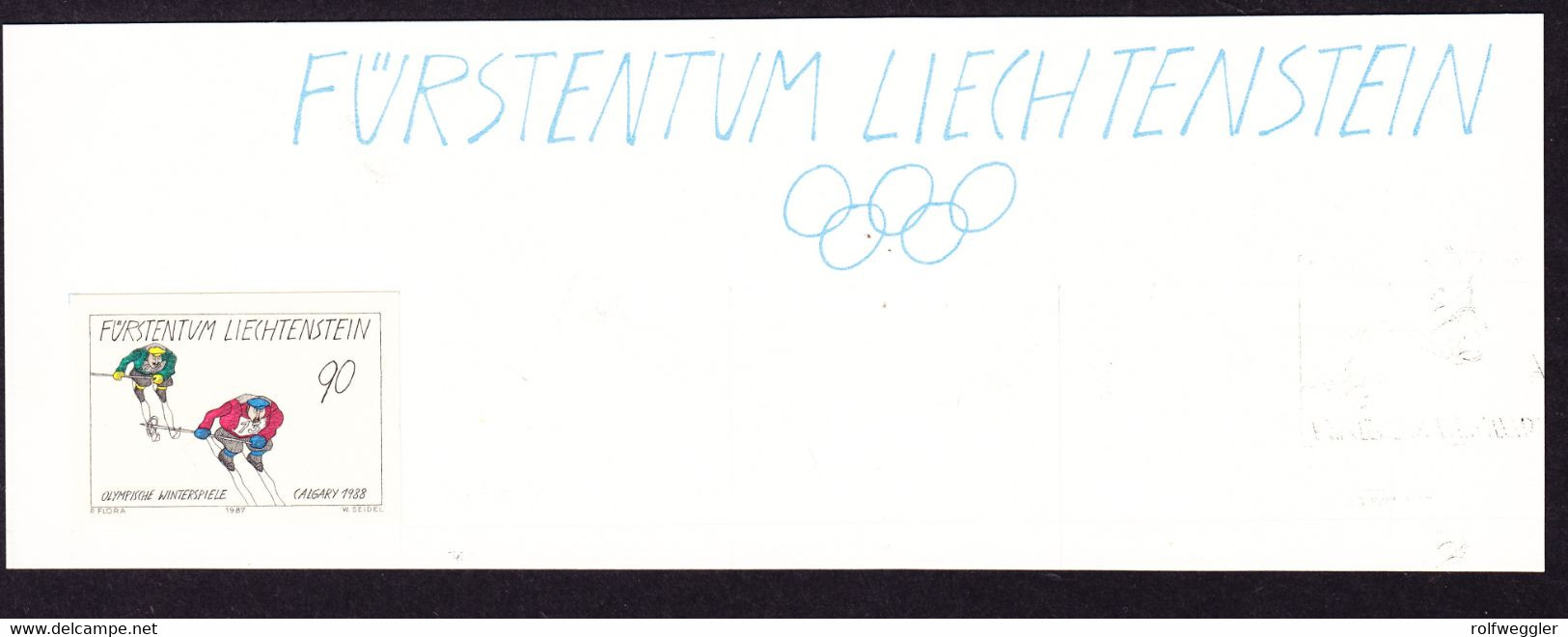 1987 Olympische Winterspiele Calgary. Komplete Ungezähnte Serie Auf Archiv-Karten. Unikat. Langlauf, - Essais & Réimpressions