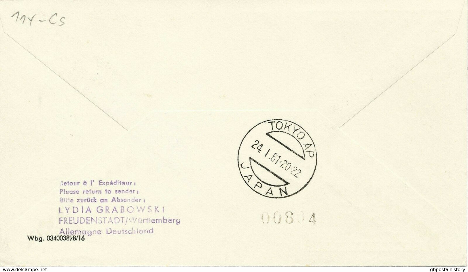 TSCHECHOSLOWAKEI 1961, Selt. Mitläuferpost Der Lufthansa LH640 FRANKFURT - TOKYO - Poste Aérienne