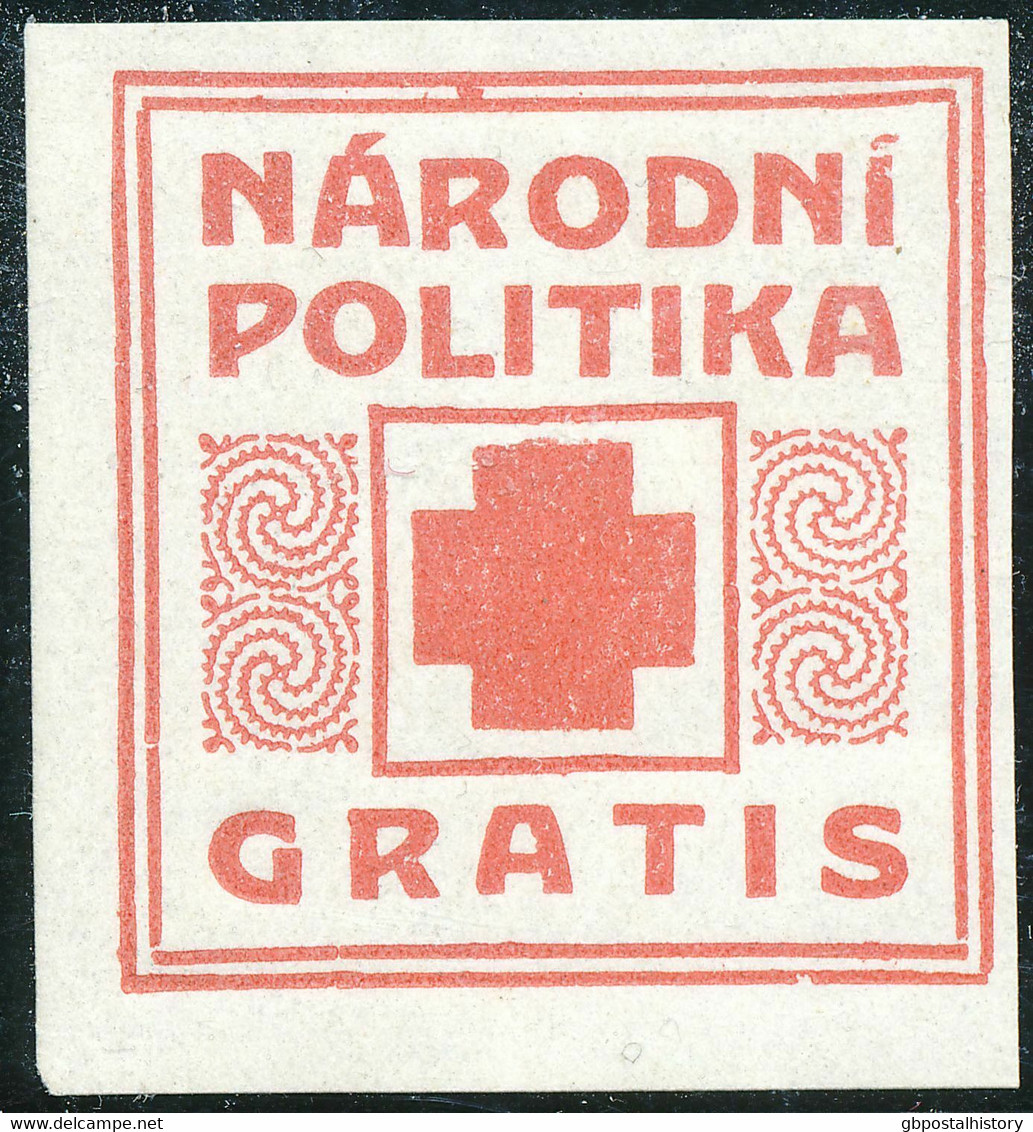 TSCHECHOSLOWAKEI 1918, Notzeitungszettel - Ungebr. Pra.-Stück NÁRODNI POLITIKA - Timbres Pour Journaux