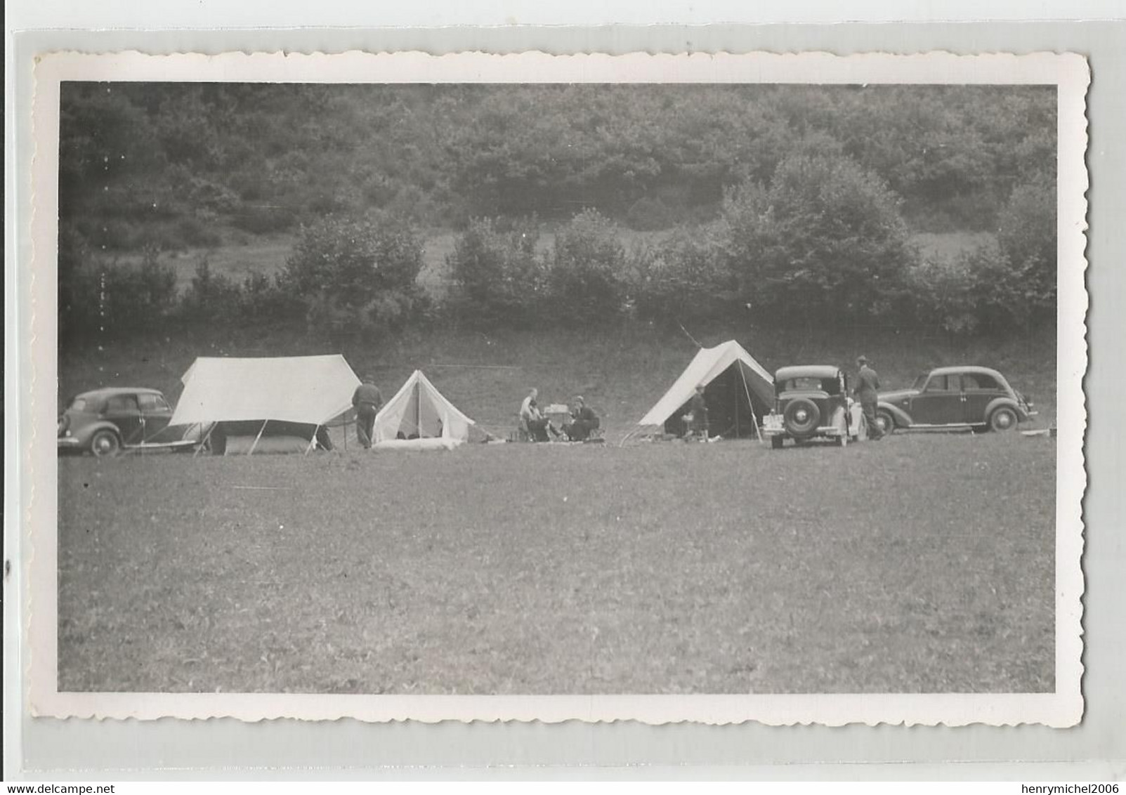 Carte Photo Belgique Vezin ( Namur Andenne ) Camping Toile Tente Auto Voiture Animé - To Identify
