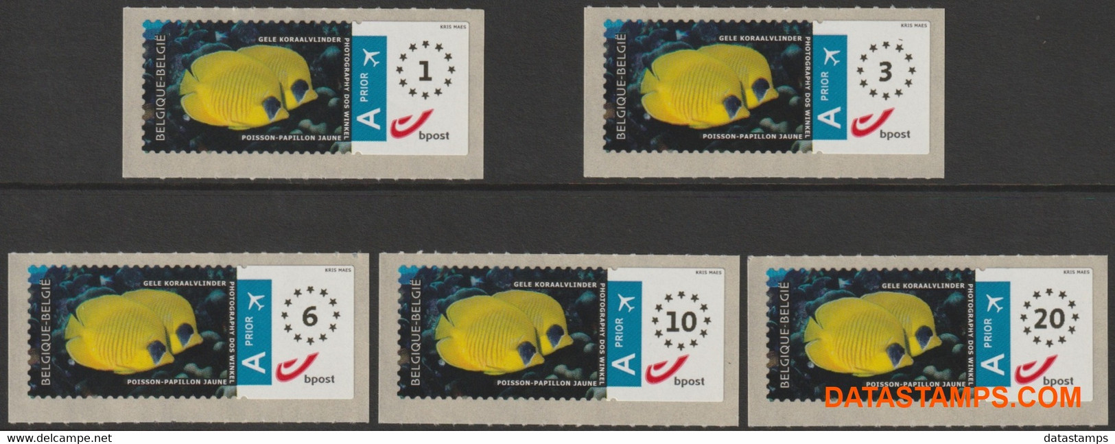 België 2011 - Mi:Autom 75, Yv:TD 85, OBP:ATM 132A Set, Machine Stamp - XX - Acon Europe - Other & Unclassified