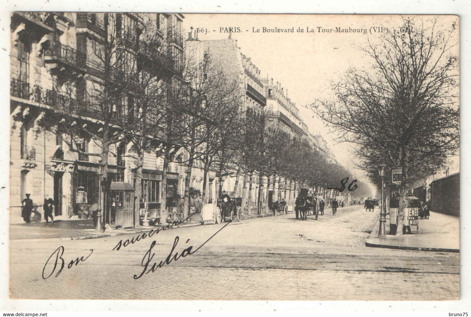 75 - PARIS 7 - Le Boulevard De La Tour-Maubourg - 1905 - GI 663 - Arrondissement: 07