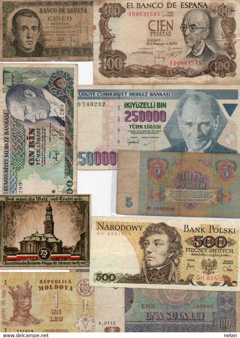 LOTTO BANCONOTE  EUROPA -  CIRCOLATE - Lots & Kiloware - Banknotes