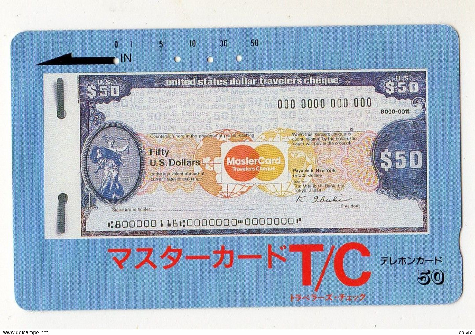 JAPON TELECARTE TRAVELERS CHEQUE MASTERCARD - Timbres & Monnaies