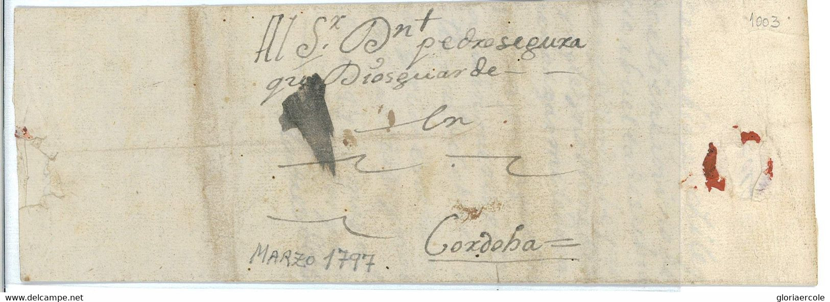 BK1797 - ARGENTINA - POSTAL HISTORY -  Nice PREPHILATELIC COVER  - March 1797 - Prephilately