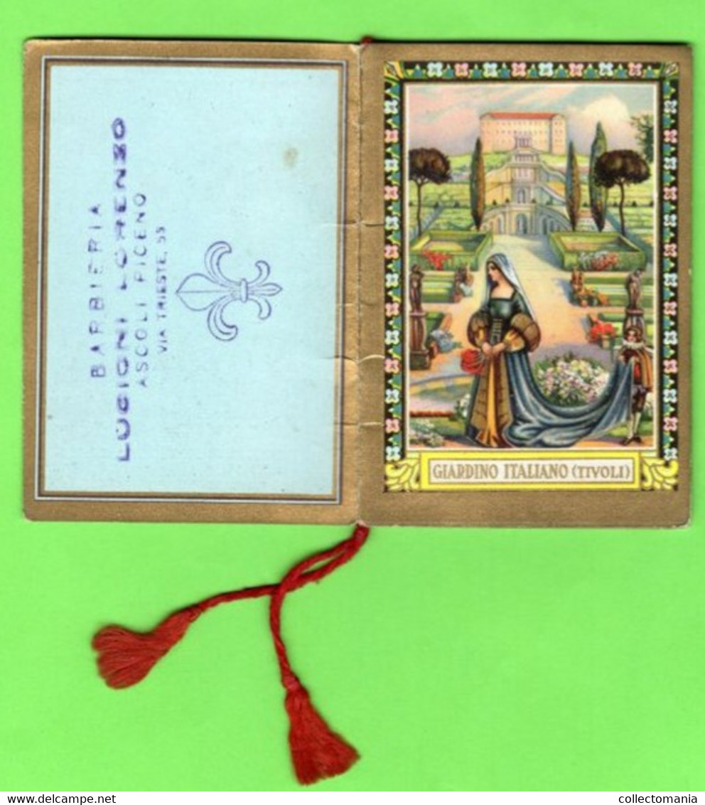 1 Carnet Booklet Calendrier  1943 Des  Jardins Magnifiques  PARFUM Barbiera Lorenzo Piceno Tivoli Versailles Egypt Japan - Non Classés