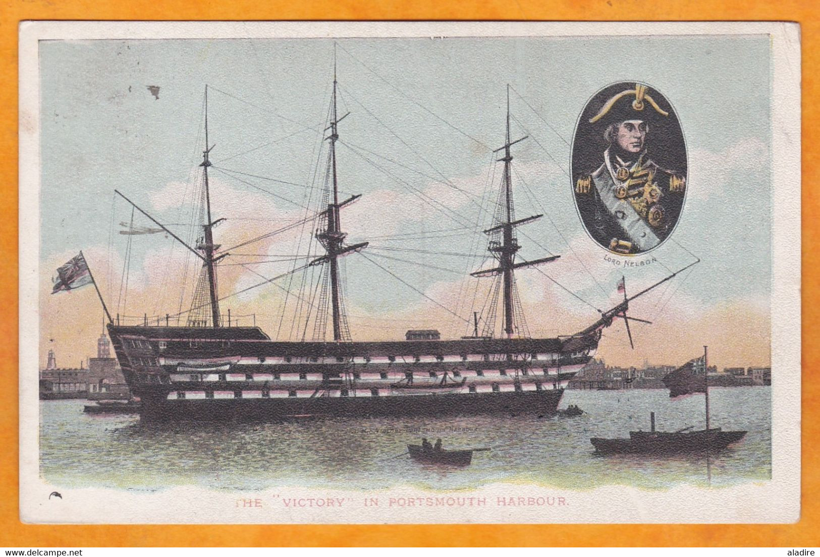 1905 - Postcard From Portsmouth, England To Louvain Leuven, Belgique Belgium - Lord Nelson's Discovery - Covers & Documents