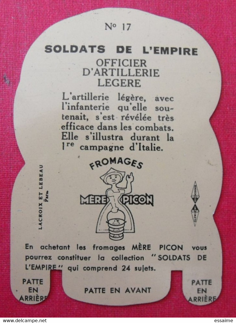 Plaque Découpée Soldats De L'empire Offerte Par Les Fromages Mère Picon. Vers 1960. N° 17. Napoléon - Targhe In Lamiera (a Partire Dal 1961)