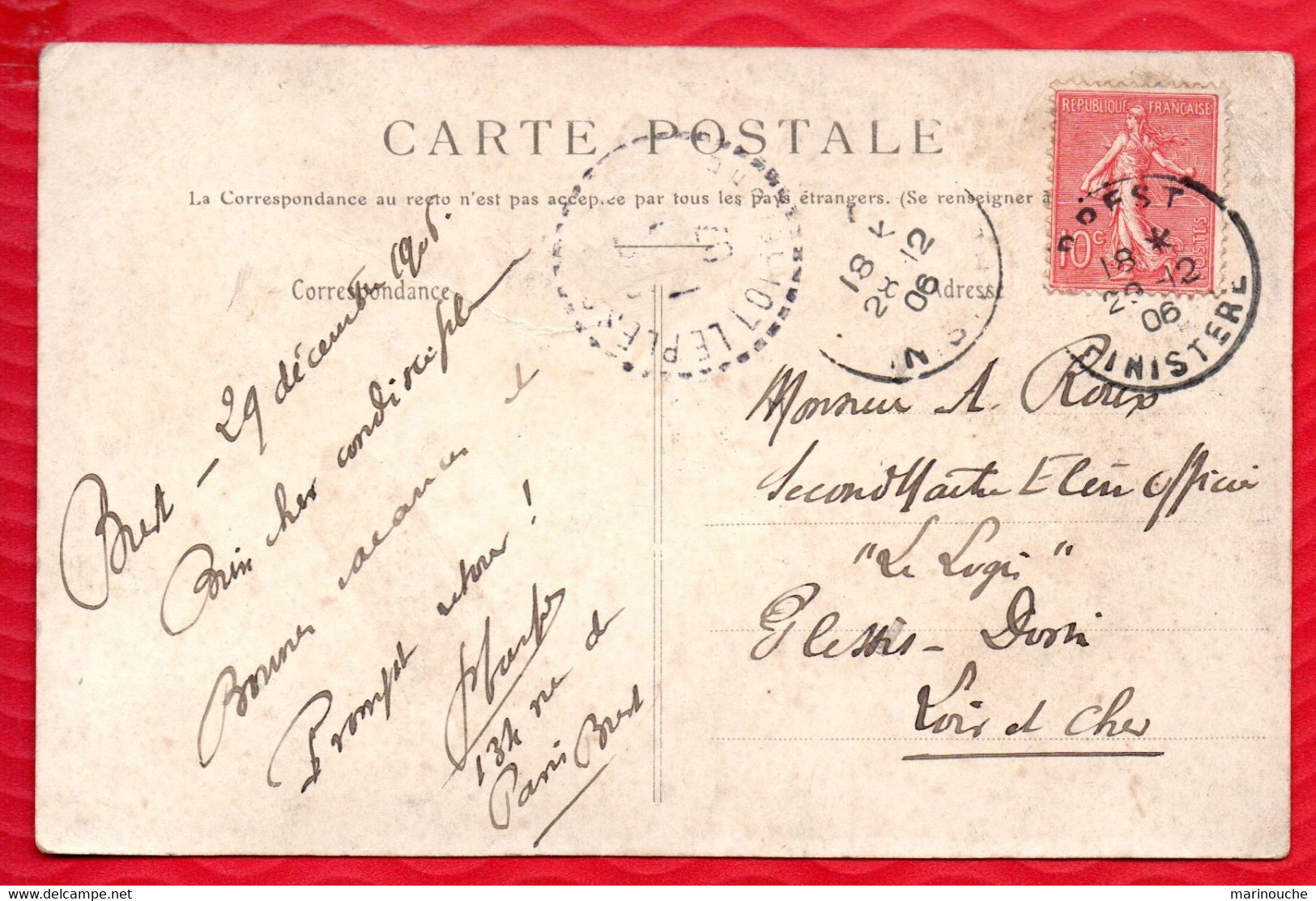 29 BREST - L'auteur De Ce Tableau, Mr Claude Poullaouec Est Représenté Au Coin De La Carte - Postée De BREST En 1906 R/V - Brest
