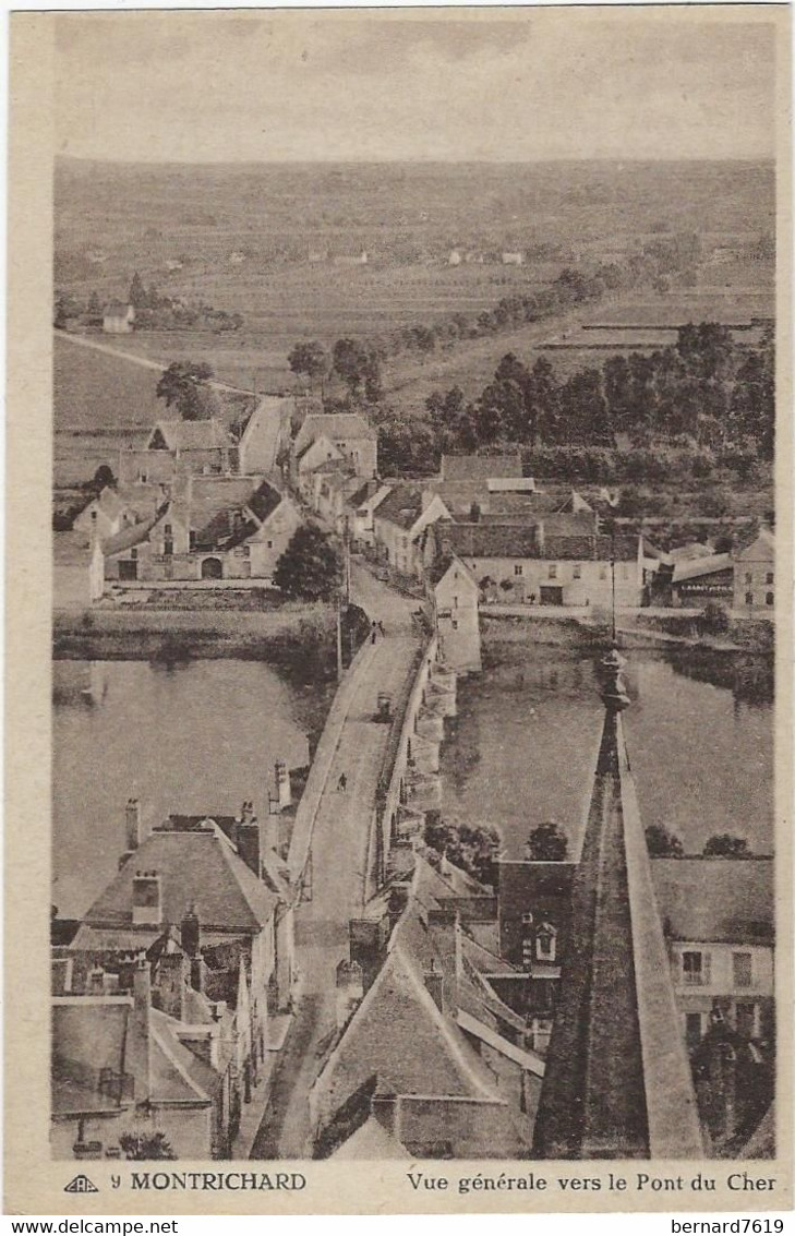 41   Montrichard   -  Vue  Generale Vers  Le Pont Du  Cher - Herbault