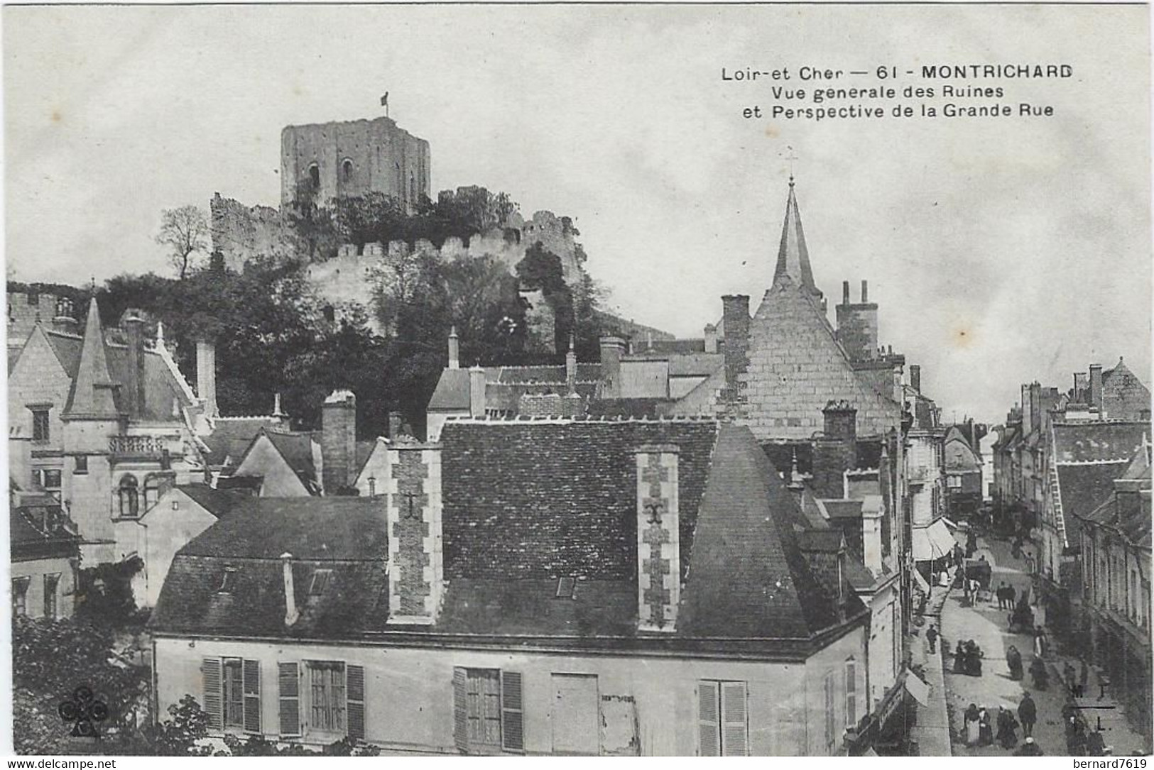41   Montrichard   -  Vue  Generale Des Ruines Et Perspective De La Grande Rue - Herbault