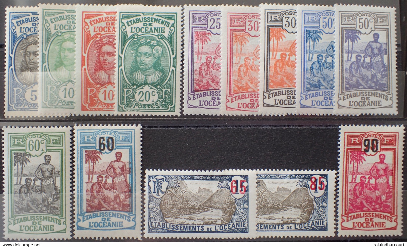 R2452/663 - 1922/1927 - COLONIES FR.- OCEANIE - SERIE COMPLETE - N°47 à 60 NEUFS* - Unused Stamps