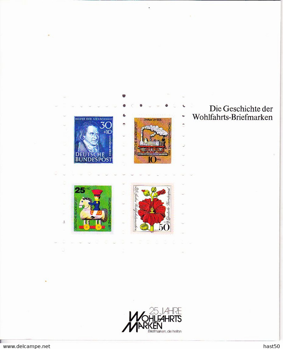 BRD FGR RFA - Broschüre 25 Jahre Wohlfahrtsmarken 1975 - Bibliographien