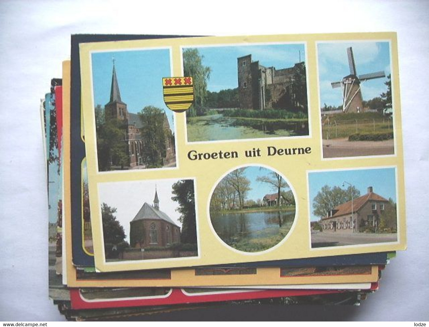 Nederland Holland Pays Bas Deurne Met Wapen, Molen En Kerk - Deurne