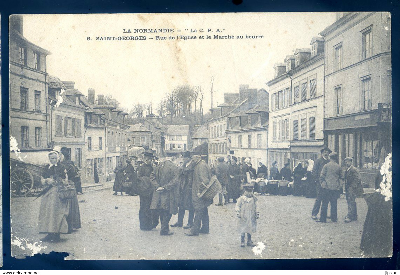 Cpa Du 27 Saint Georges Rue De L' église Et Marché Au Beurre   NOV20-71 - Saint-Georges-Motel