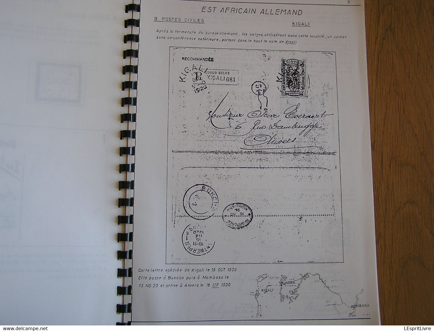 LES POSTES CIVILES BELGES DANS L'EST AFRICAIN ALLEMAND PENDANT LA GUERRE 14 18 Marcophilie Philatélie Cachet Afrique - Belgium