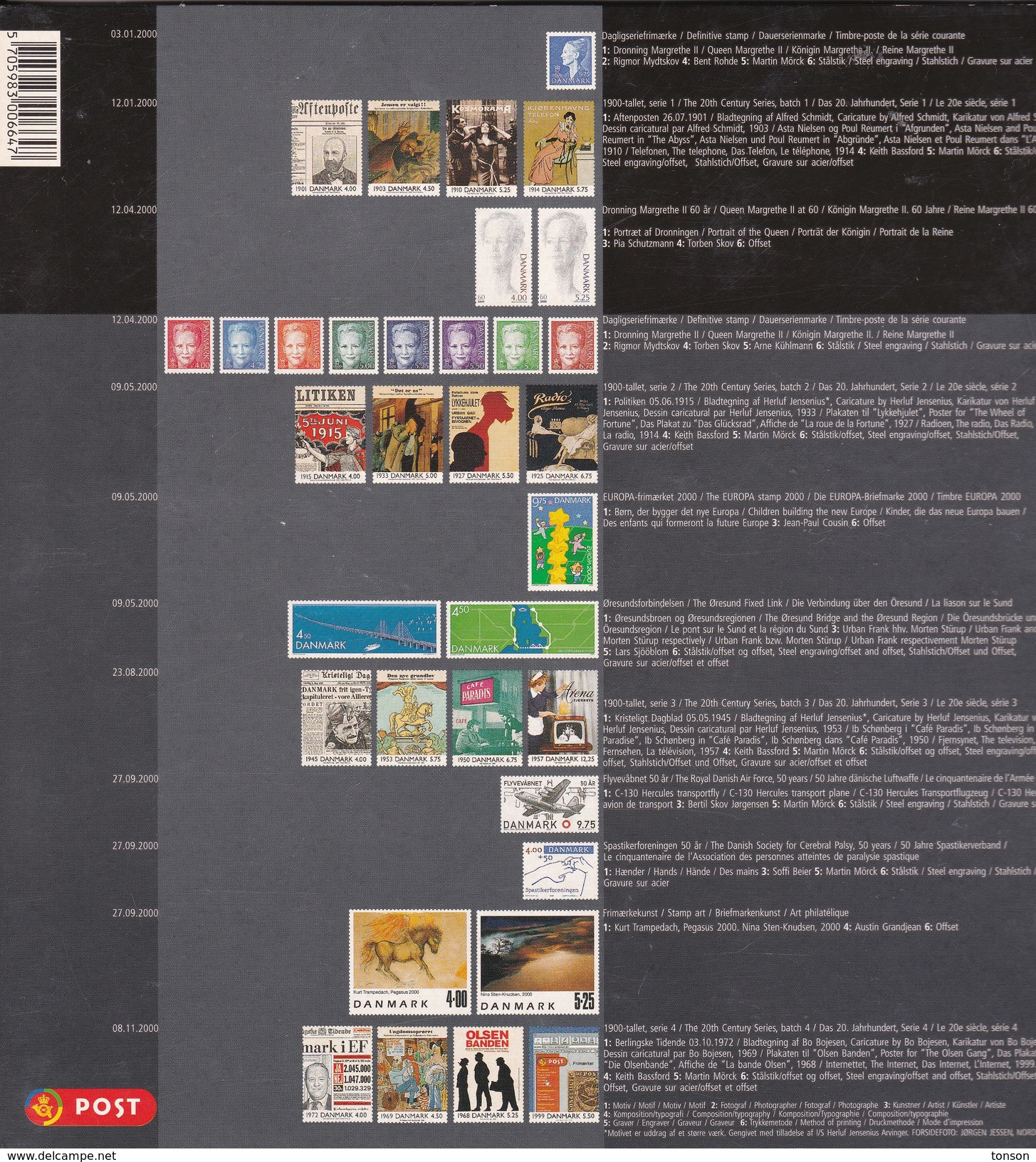 Denmark, 2000 Yearset, Mint In Folder, 4 Scans. - Annate Complete
